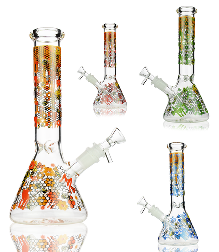 10" Honey Bee Beaker Decal with 14mm Bowl