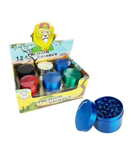 50mm Plain Color Grinder, 4 Parts, 12pcs Display