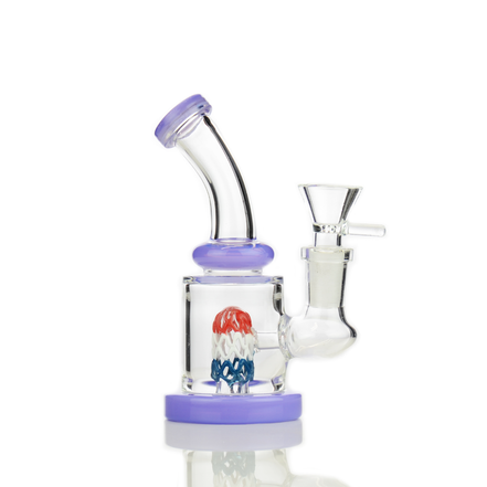 5.5" Water Pipe Slime Bong with Wire Shower and 14mm Male Bowl