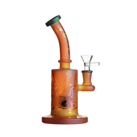 8" Electro Plated Frosted Glass Water Pipe Bong with 14mm Bowl