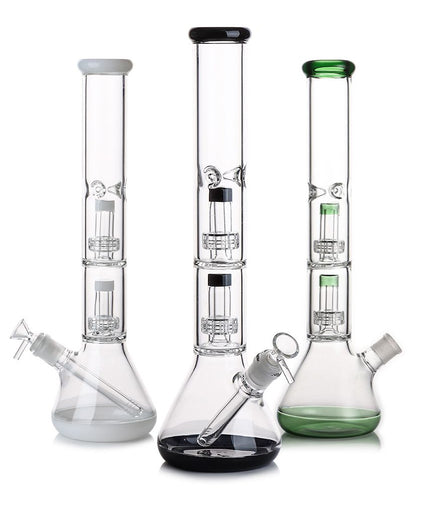 16" Double Matrix Beaker Water Pipe with 14mm Male Bowl