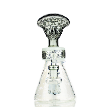 10" Alien Frosted Glass Water Pipe with 14mm Male Bowl