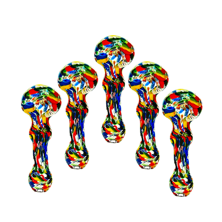 4" Candy Cane Hand Pipe with Frit Glass