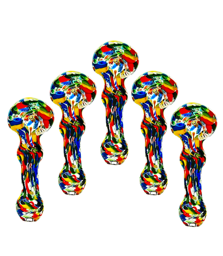 4" Candy Cane Hand Pipe with Frit Glass