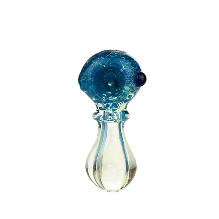 2.5" Silver Fume Double Glass Hand Pipe Spoon