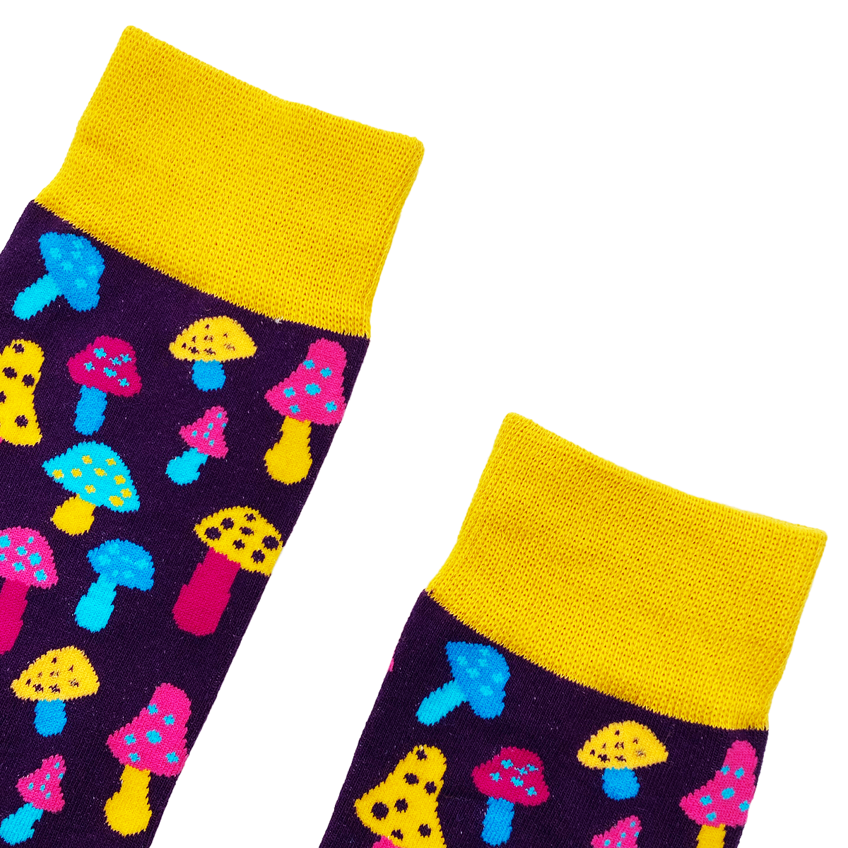 COLORFUL MUSHROOM Socks Fits All, 70% Cotton, 25% Spandex, 5% Elastic