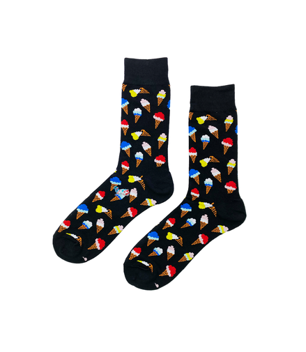 ICE CREAM CONE Socks Fits All, 70% Cotton, 25% Spandex, 5% Elastic