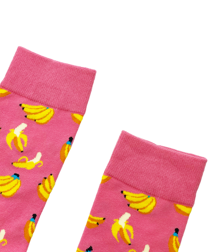 PINK BANANA Socks Fits All, 70% Cotton, 25% Spandex, 5% Elastic