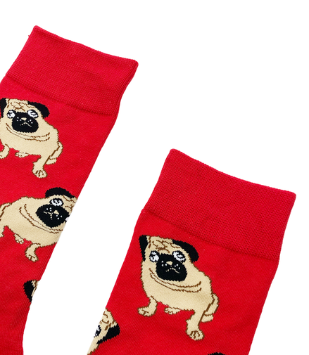 RED FRENCHIE Socks Fits All, 70% Cotton, 25% Spandex, 5% Elastic