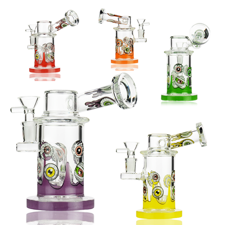 6.5" Side Car Water Pipe Eye Design with 14mm Male Bowl