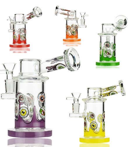 6.5" Side Car Water Pipe Eye Design with 14mm Male Bowl