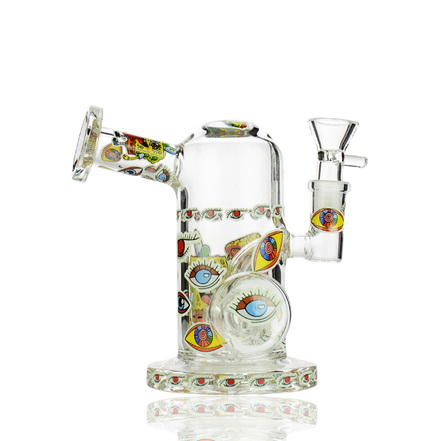 6" Dome Water Pipe Glow In The Dark Sticker with 14mm Male Bowl