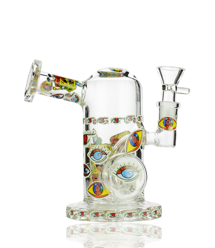 6" Dome Water Pipe Glow In The Dark Sticker with 14mm Male Bowl