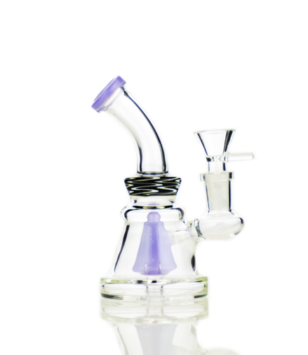 5.5" Water Pipe Bong with Slime Color Shower and Wigwag Art 14mm Male Bowl