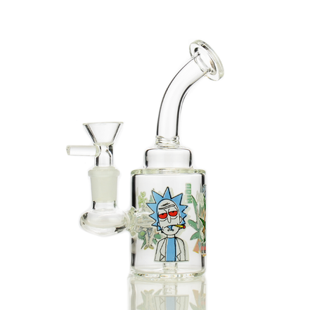 6" Glow In Dark Water Pipe with 14mm Male Bowl