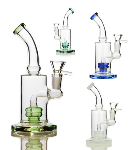 6" Water Pipe Bong with Round Shower with 14mm Male Bowl