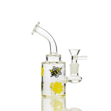 6" Glow In Dark Water Pipe with 14mm Male Bowl