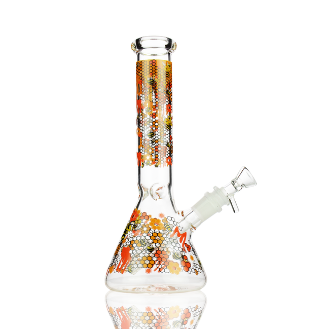 10" Honey Bee Beaker Decal with 14mm Bowl