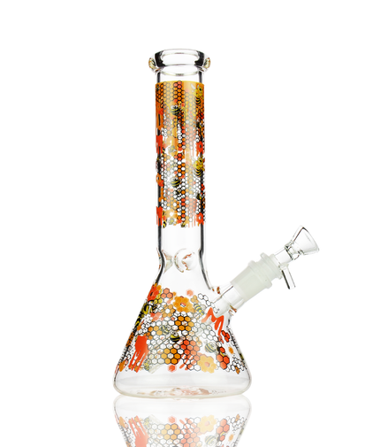 10" Honey Bee Beaker Decal with 14mm Bowl