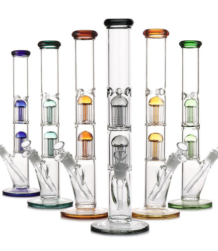 16" Straight Shooter Double Percolators with 18mm Male Bowl