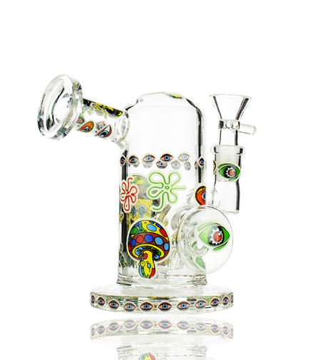 6" Dome Water Pipe Glow In The Dark Sticker with 14mm Male Bowl