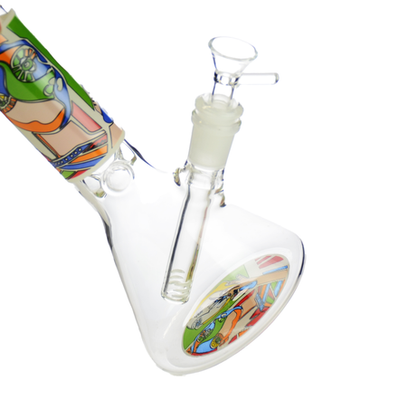 8" Assorted Art Decal Design Beaker