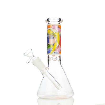 8" Assorted Art Decal Design Beaker