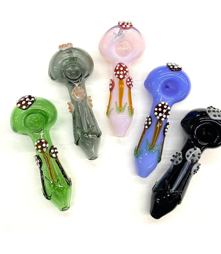 5" Mushroom Color Tube Hand Pipe Spoon