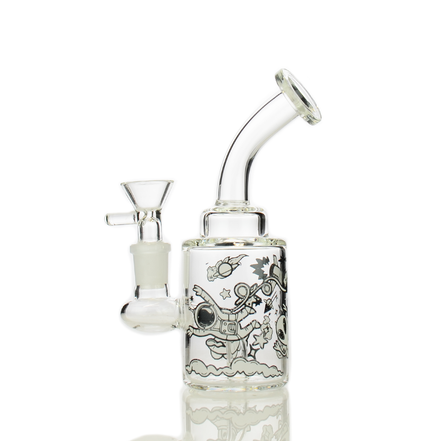 6" Glow In Dark Water Pipe with 14mm Male Bowl