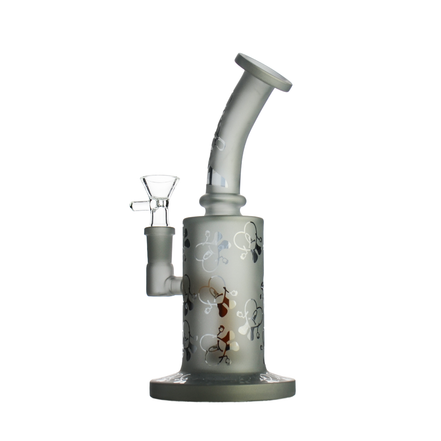 8" Electro Plated Frosted Glass Water Pipe Bong with 14mm Bowl