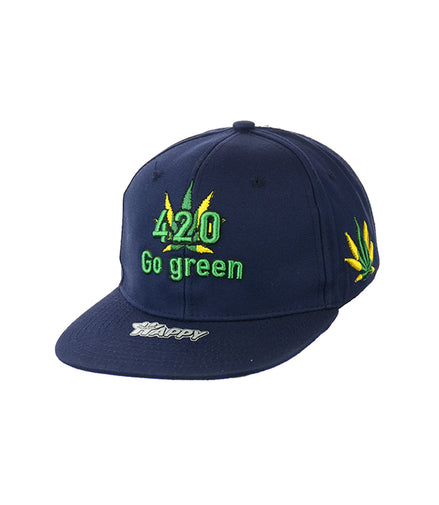 420 Go Green Embroidered Snapback Hat 100% Cotton