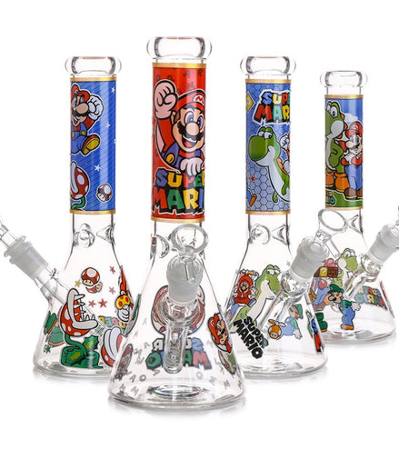 10" Mario Water Pipe Beaker with 14mm Male Bowl