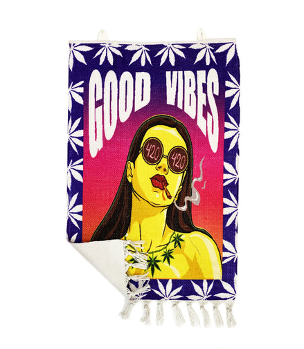 Good Vibes Handloom Printed Wall Hanging Size 3ft x 2ft