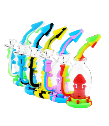 8" Silicone Mushroom Water Pipe with 14mm Male Bowl