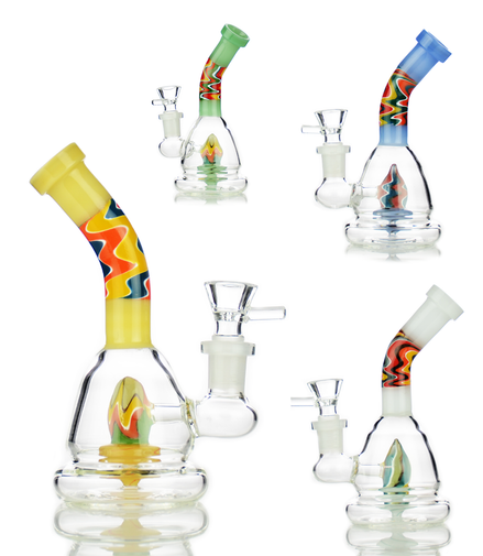 6" Water Pipe Bong with Dome Shower and 14mm Male Bowl