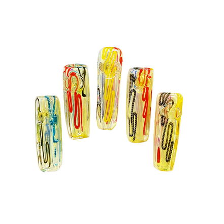 3" Square Hand Pipe Spoon with Silver Fume Glass