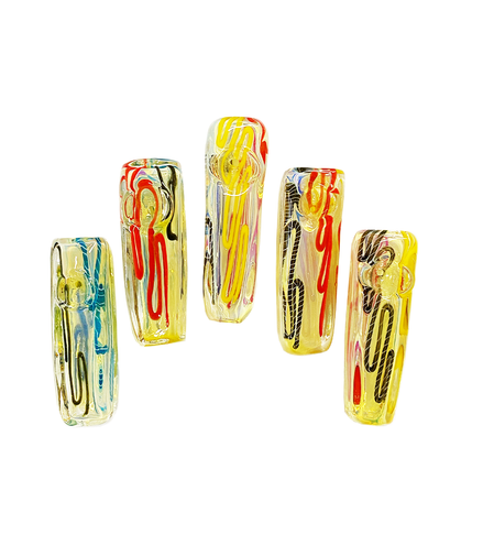 3" Square Hand Pipe Spoon with Silver Fume Glass