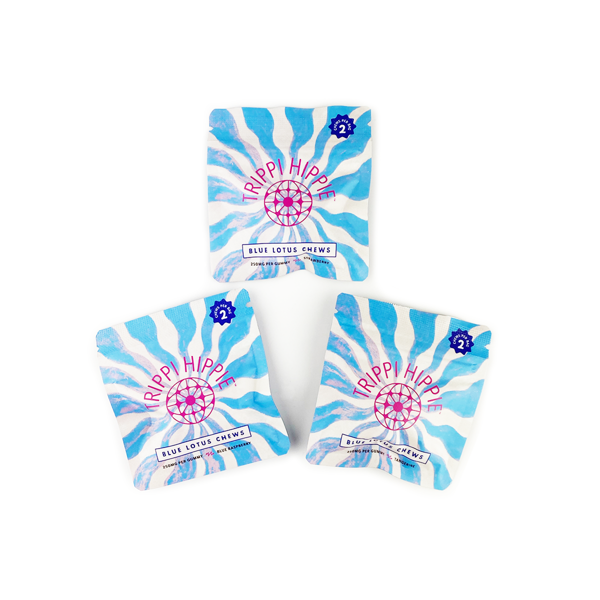 BLUE LOTUS CHEWS 2 CHEWS PER PACK- 250MG PER GUMMY