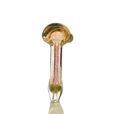 4.5" Hand Pipe Spoon Gold Fume Glass