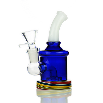 5" Wig Wag Base Water Pipe with Round Shower and 14mm Male Bowl