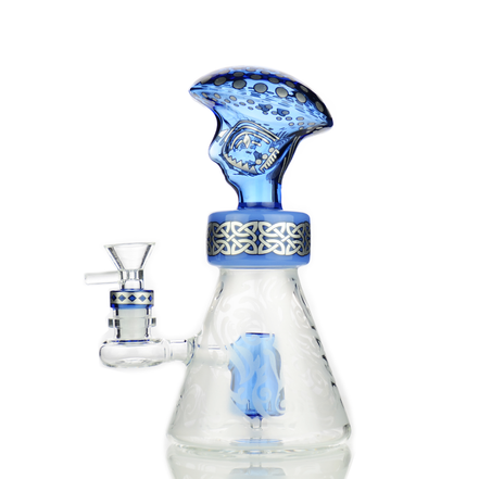 10" Alien Frosted Glass Water Pipe with 14mm Male Bowl