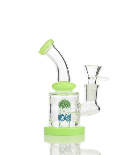 5.5" Water Pipe Slime Bong with Wire Shower and 14mm Male Bowl