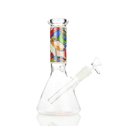 8" Assorted Art Decal Design Beaker