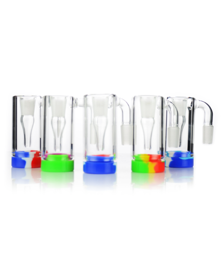 14mm 90° Ash Catcher Reclaimer Bong Attachment Silicone Jar Container