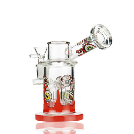 6.5" Side Car Water Pipe Eye Design with 14mm Male Bowl