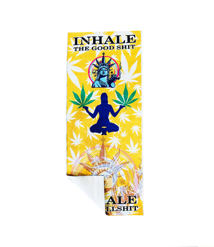 Inhale The Good Shit Yoga Mat 100% PET Yarn Size: 2.5ft x 6ft