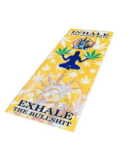 Inhale The Good Shit Yoga Mat 100% PET Yarn Size: 2.5ft x 6ft