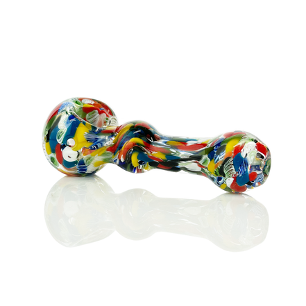 4" Candy Cane Hand Pipe with Frit Glass