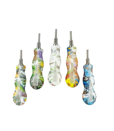 4.5" Silicone Nectar Collector with Titanium Nail 35 Pcs Per Jar